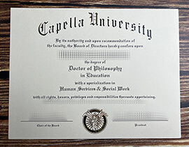 Fake Capella University diploma.