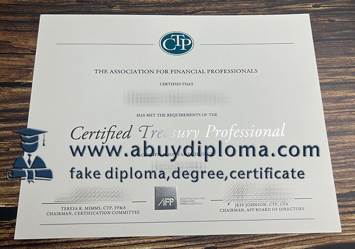 Buy Certified Treasury Professional fake diploma.