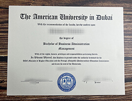 Make American University in Dubai diploma.