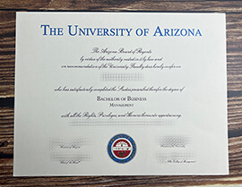 Fake University of Arizona diploma.