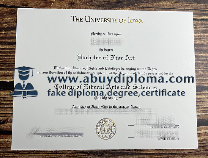 Get University of Iowa fake diploma, Make University of Iowa diploma.