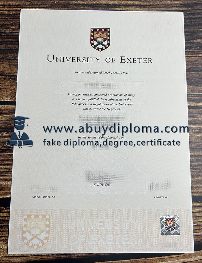 Buy University of Exeter fake diploma, Make University of Exeter diploma.