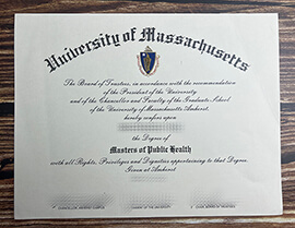 Fake University of Massachusetts diploma.