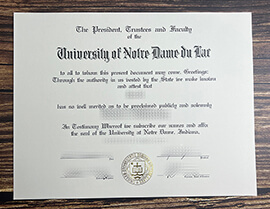 Make University of Notre Dame du Lac diploma.