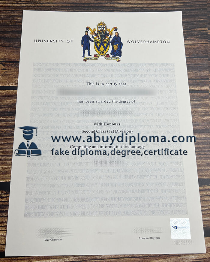 Buy University of Wolverhampton fake diploma.