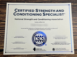 Fake Certified Strength and Conditioning Specialists diploma.