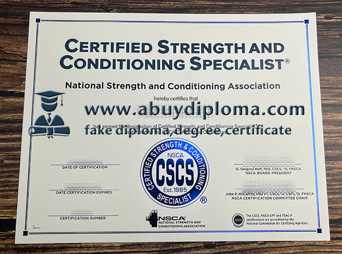 Buy Certified Strength and Conditioning Specialists fake diploma.