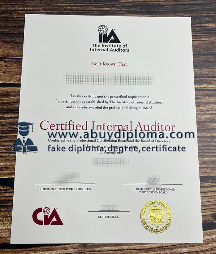 Buy Certified Internal Auditor fake degree.