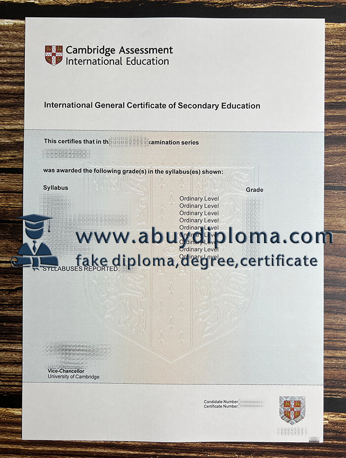 Buy International General Certificate of Secondary Education fake diploma. Make IGCSE diploma.