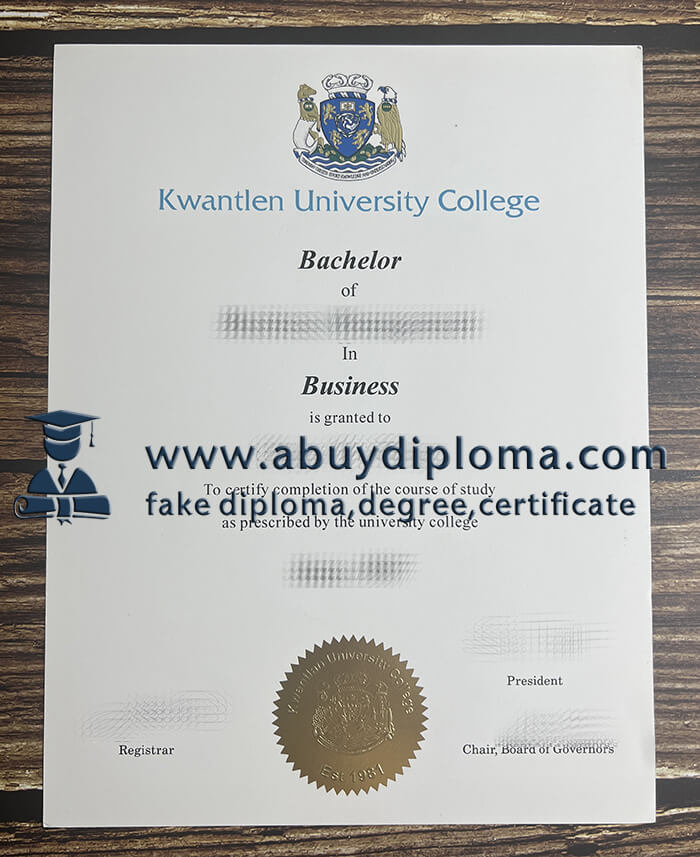 Buy Kwantlen University College fake diploma.