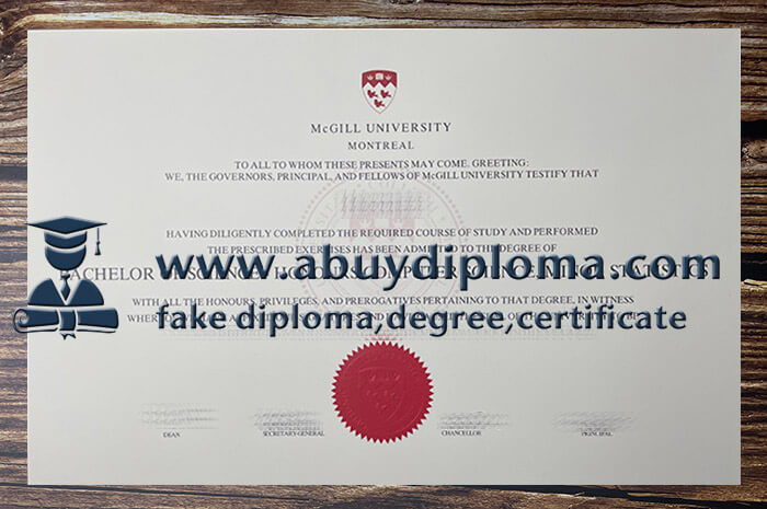 Buy McGILL University fake diploma, Make McGILL University diploma.