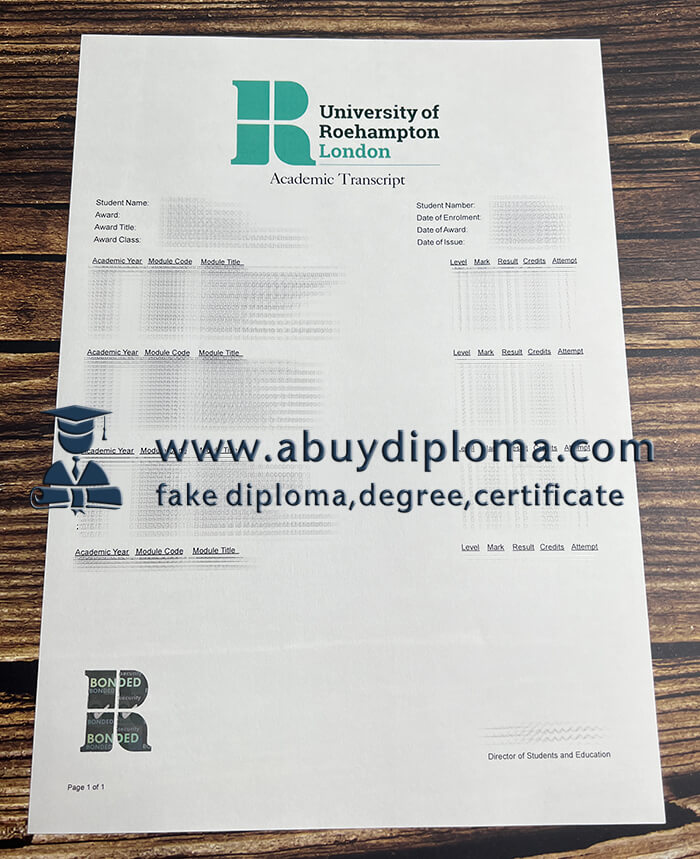 Buy Roehampton University fake diploma. Make Roehampton University transcript.
