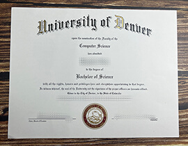 Fake University of Denver diploma.