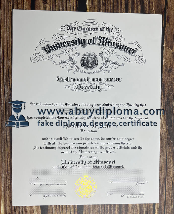 Get University of Missouri fake diploma.