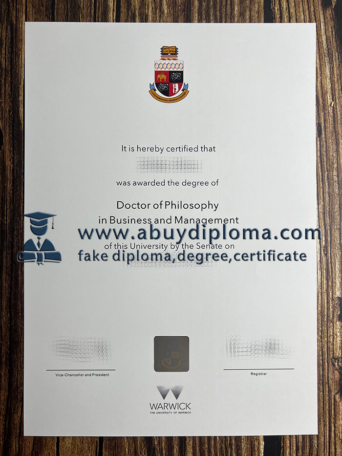 Buy University of Warwick fake diploma.
