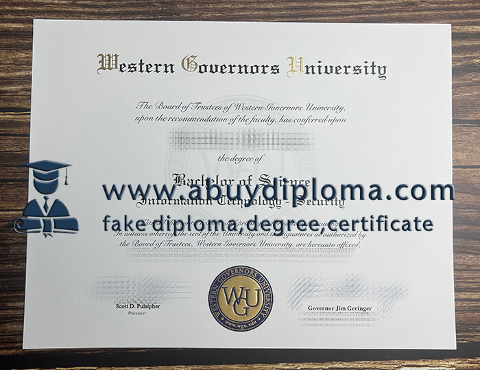 Buy Western Governors University fake diploma.