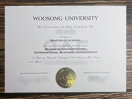 Fake Woosong University diploma.