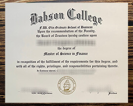 Fake Babson College diploma.