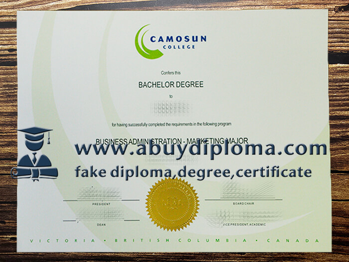 Buy Camosun College fake degree, Make Camosun College certificate.