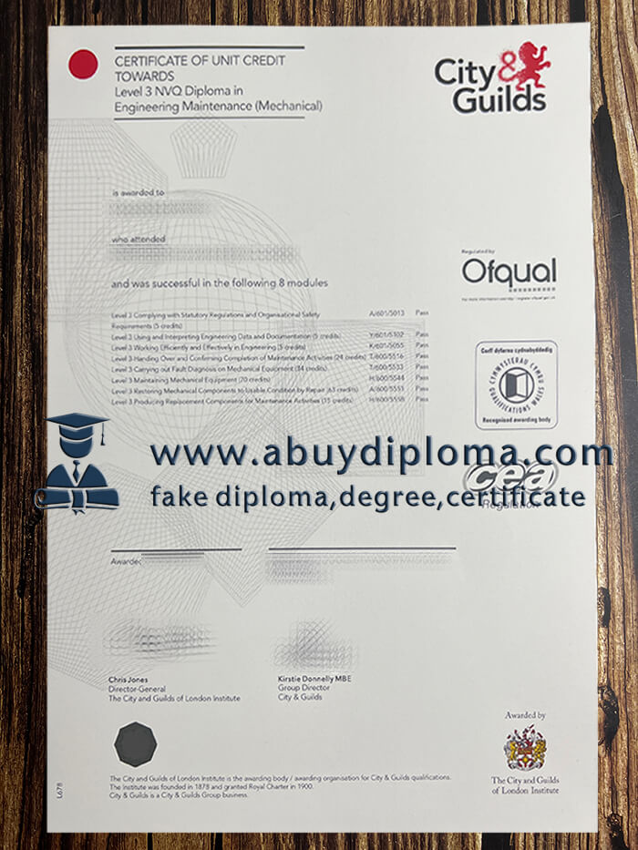 Purchase City and Guilds fake diploma.