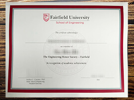 Fake Fairfield University diploma.