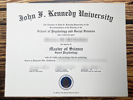 Fake John F Kennedy University diploma.