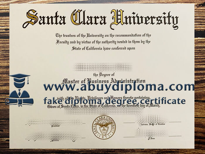 Buy Santa Clara University fake diploma, Fake Santa Clara University diploma.