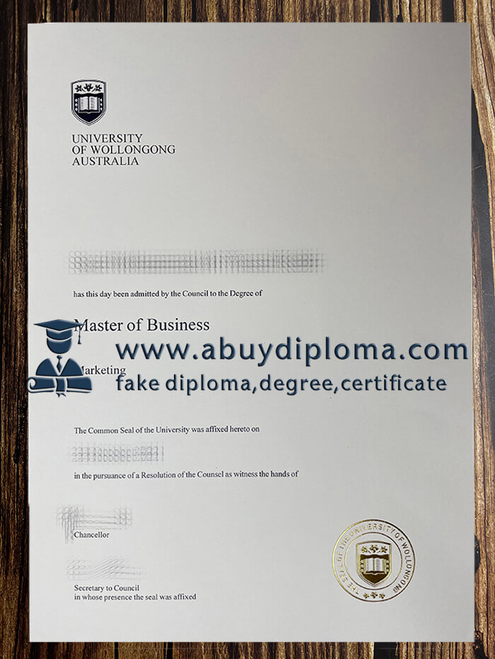 Purchase University of Wollongong fake diploma, Make UOW diploma.