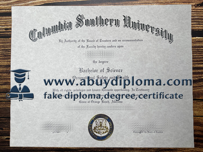 Buy Columbia Southern University fake diploma, Make CSU diploma.