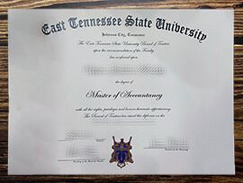 Order East Tennessee State University fake diploma.