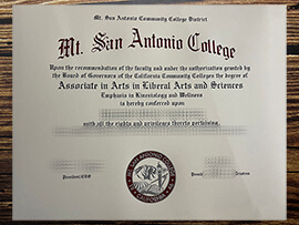 Purchase Mt. San Antonio College fake degree.