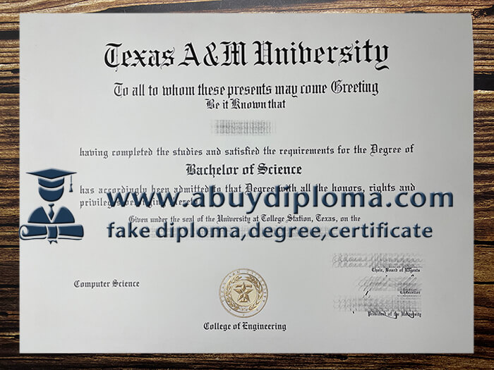 Fake Texas A&M University diploma, Make TAMU diploma.