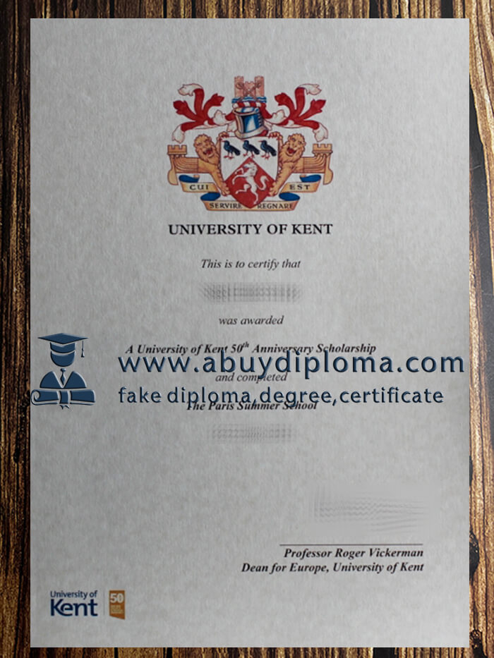 Purchase University of Kent fake diploma, Fake University of Kent degree.