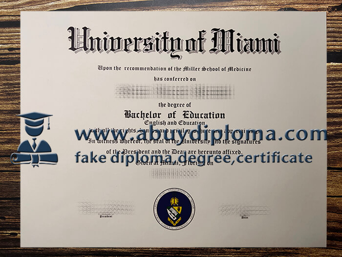 Get University of Miami fake diploma online.