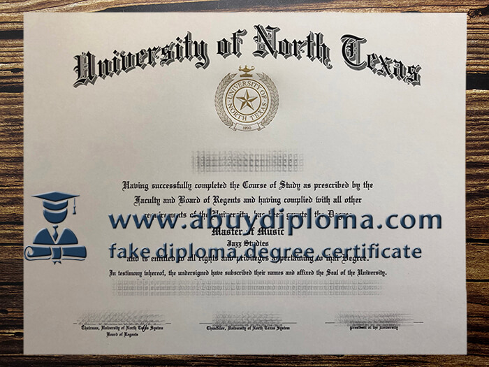 Buy UNT fake degree online, Fake University of North Texas diploma.