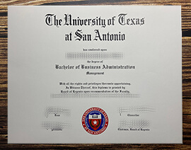 Purchase University of Texas at San Antonio fake diploma.