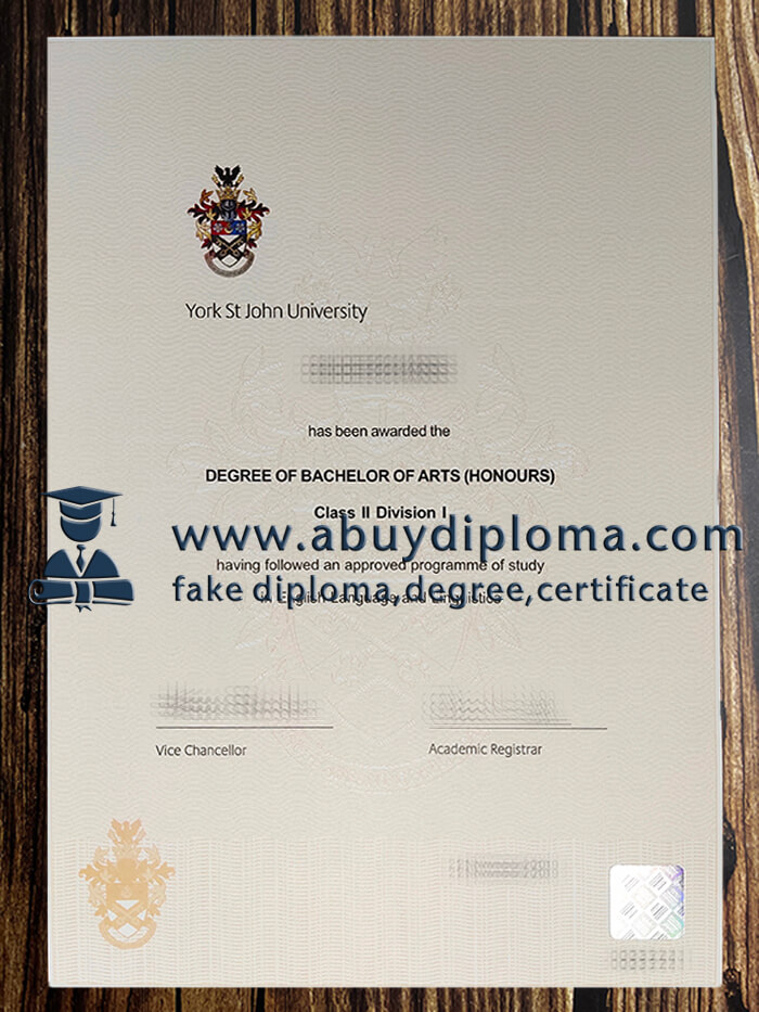 Buy York St John University fake diploma.