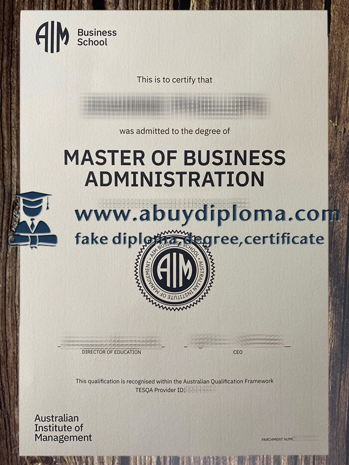Fake Australia Institute Management Business School diploma.