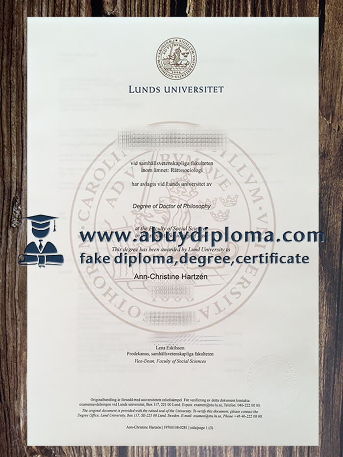 Get Lunds University fake diploma online, Fake Lunds University diploma.