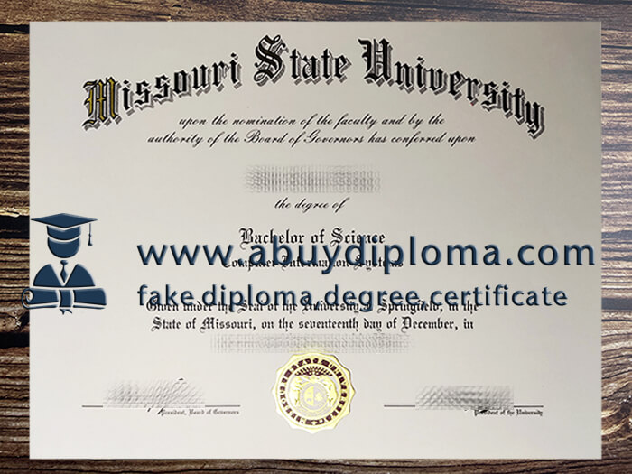 Buy Missouri State University fake diploma, Fake MSU diploma online.