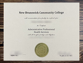 Fake New Brunswick Community College diploma.