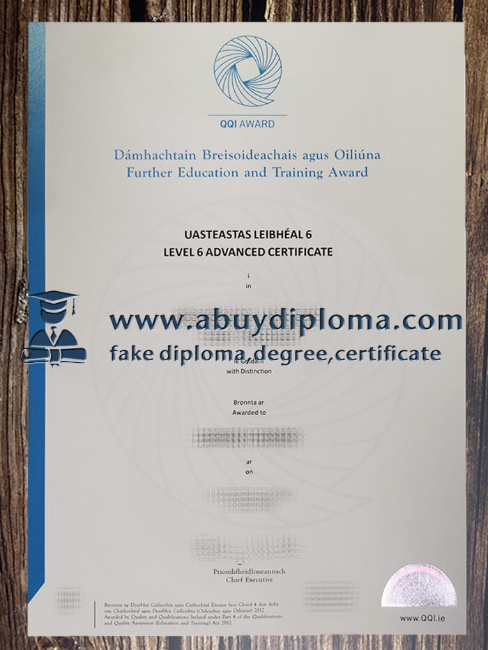 Buy QQI Award fake certificate.