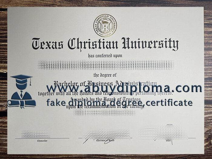 Buy Texas Christian University fake diploma, Fake TCU degree online.