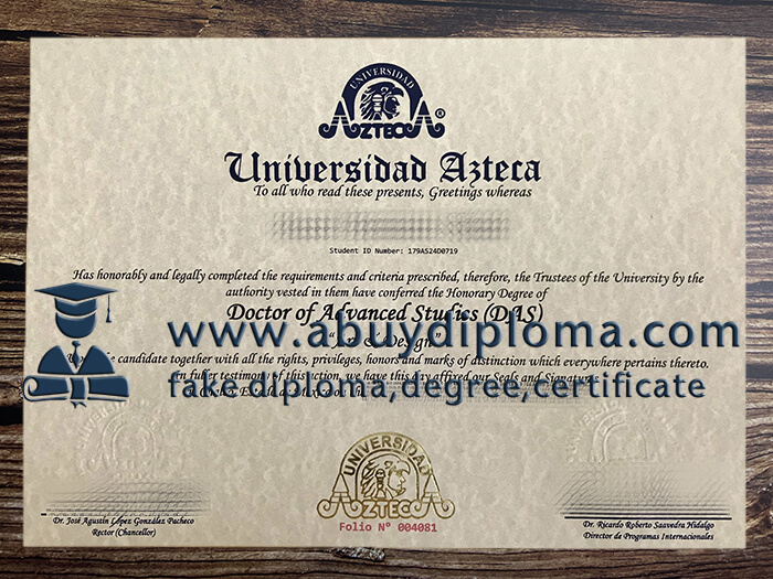Make Universidad Azteca diploma.