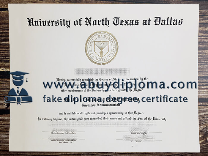 Buy University of North Texas at Dallas fake diploma, Make UNTD diploma online.