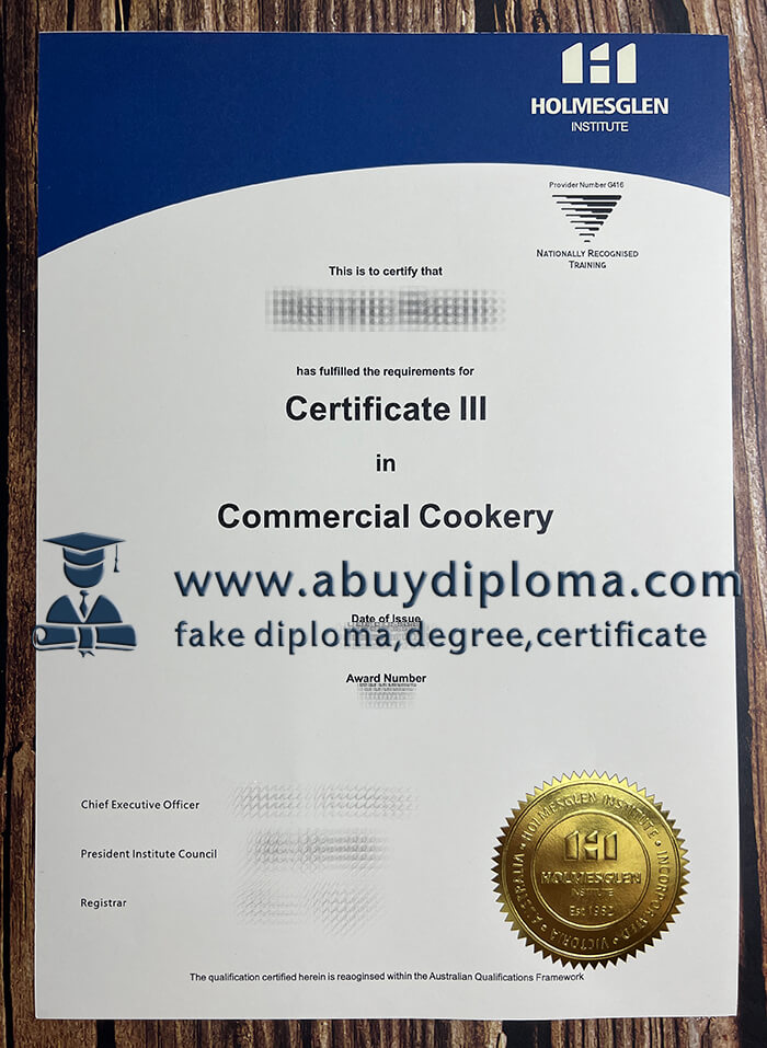 Buy Holmesglen Institute fake certificate online, Fake Holmesglen Institute certificate.