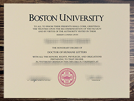 Fake Boston University diploma.