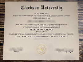 Fale Clarkson University diploma.