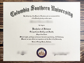 Fake Columbia Southern University diploma.