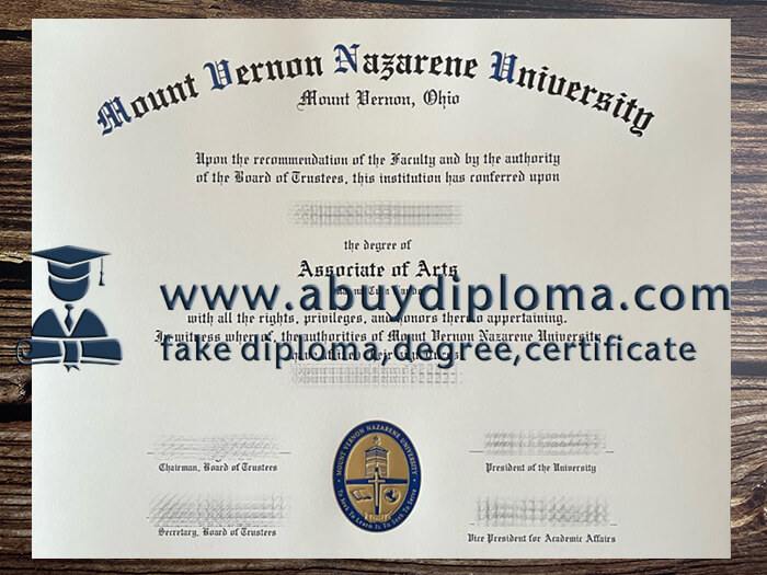 Buy Mount Vernon Nazarene University fake diploma, Fake MVNU degree online, Make MVNU certificate.